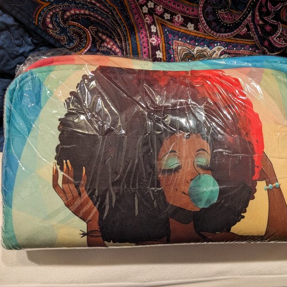 Brand New in Package African/ Black Woman Bathroom Set- Shower Curtain & Rugs - Picture 1 of 6